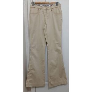 Burberry womens size 27 flare leg tan beige khaki pants lightweight